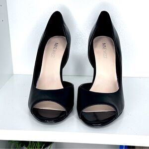 Nine West Open toe high heel pumps. Black